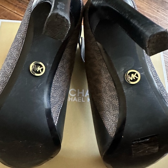 Michael Kors Lawson Leather Open Toe High Heel Boots Booties - Picture 6 of 7